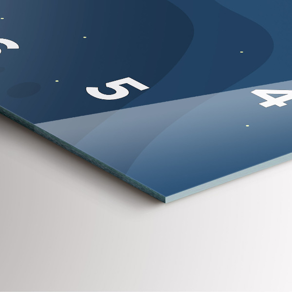 Szögletes fali üvegóra Kék hullámok