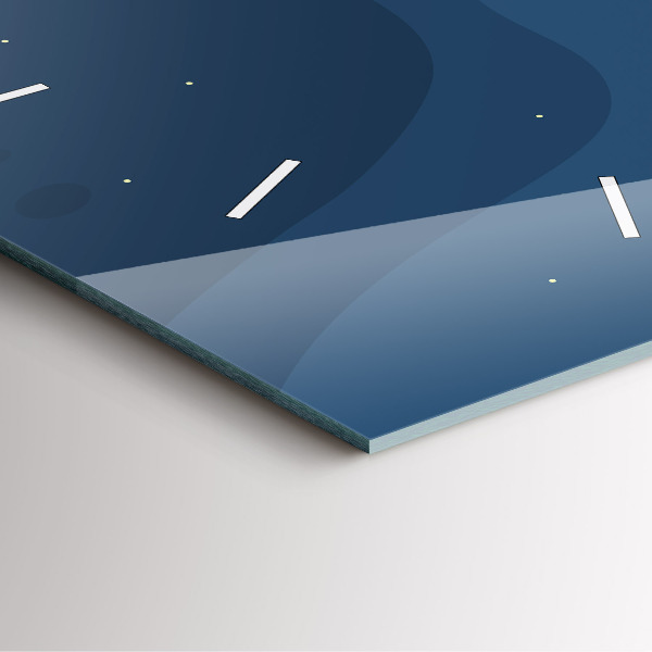 Szögletes fali üvegóra Kék hullámok