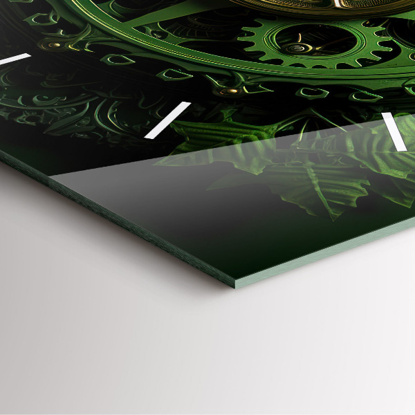 Szögletes fali üvegóra Zöld mechanizmus