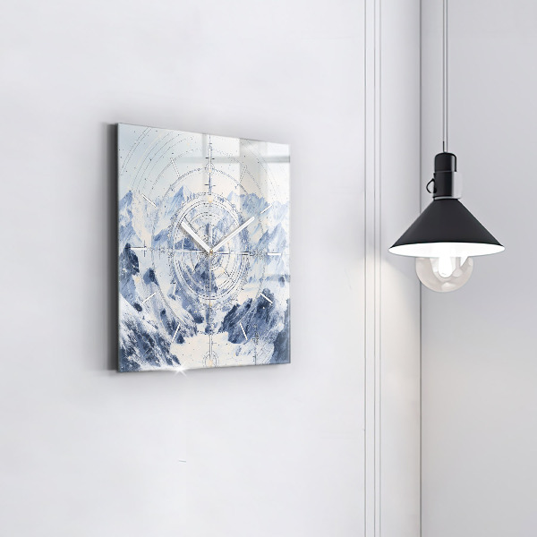 Szögletes fali üvegóra Kék rajzok