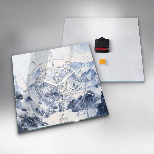 Szögletes fali üvegóra Kék rajzok