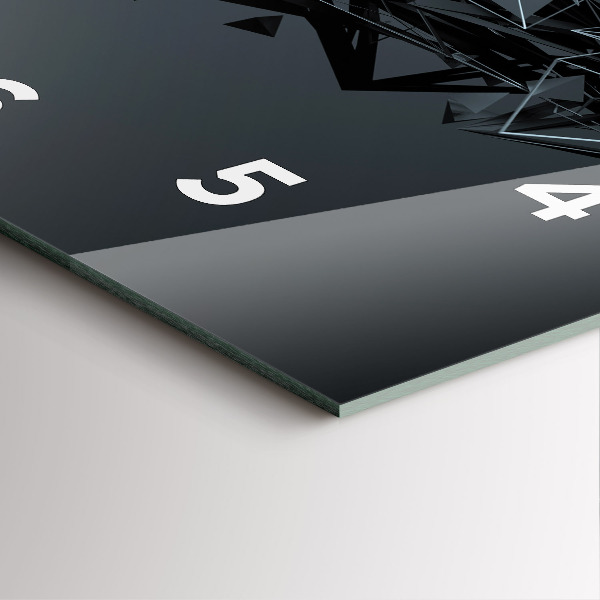 Szögletes fali üvegóra Fekete absztrakció