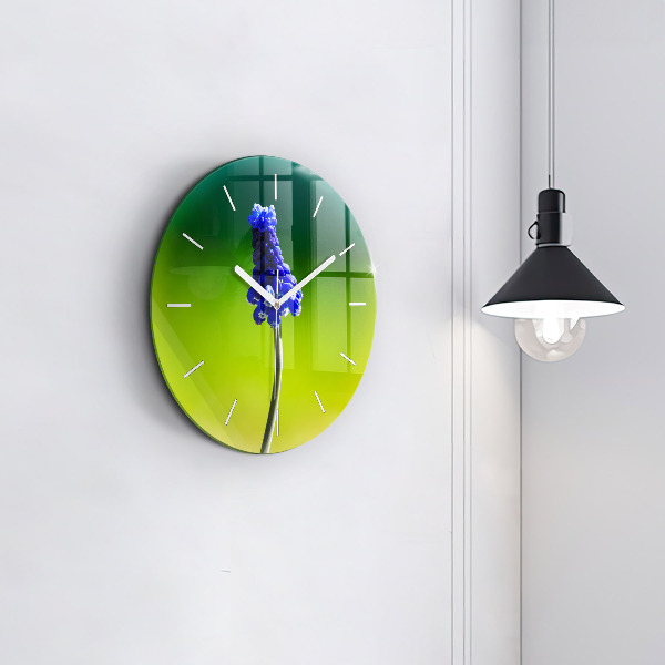 Kerek fali üvegóra Kék virágok