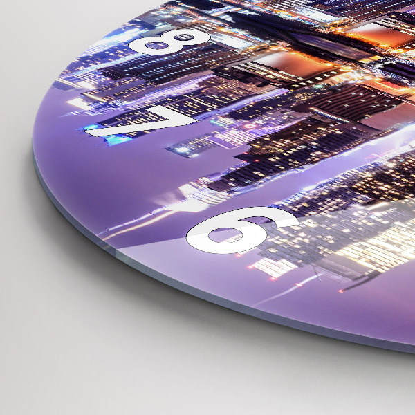 Kerek fali üvegóra New York City éjjel