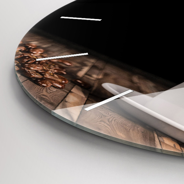 Kerek fali üvegóra Egy csésze forró kávé