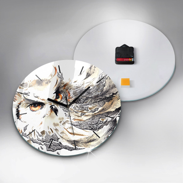 Kerek fali üvegóra Bagoly a bölcsesség szimbóluma