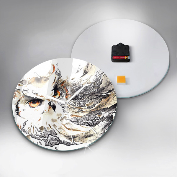 Kerek fali üvegóra Bagoly a bölcsesség szimbóluma
