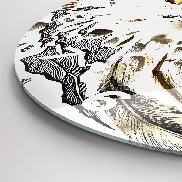 Kerek fali üvegóra Bagoly a bölcsesség szimbóluma