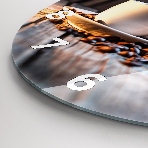 Kerek fali üvegóra Egy csésze kávét