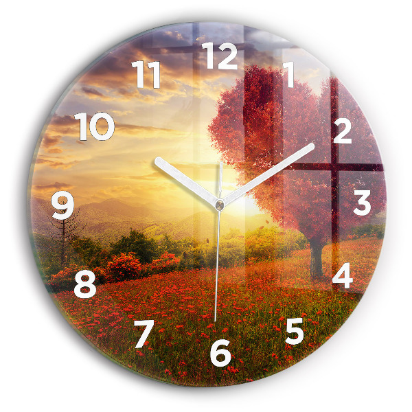 Kerek fali üvegóra Szerelem szív fa