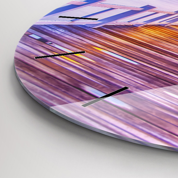 Kerek fali üvegóra Este a híd a kikötőben