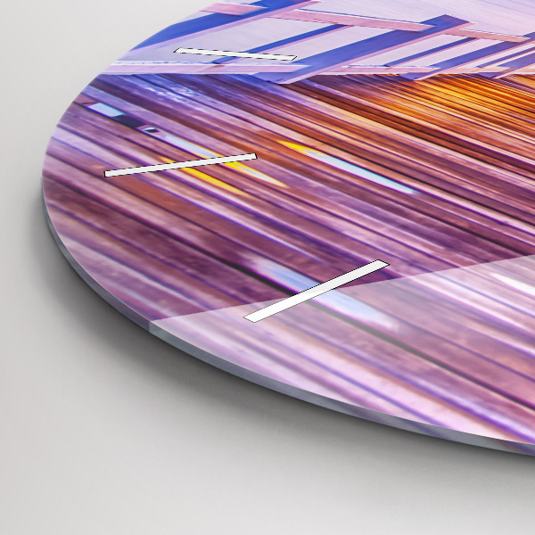 Kerek fali üvegóra Este a híd a kikötőben