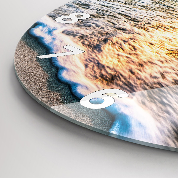 Kerek fali üvegóra Strand, tenger és homok