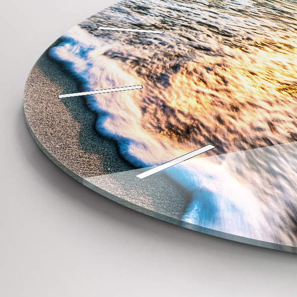 Kerek fali üvegóra Strand, tenger és homok