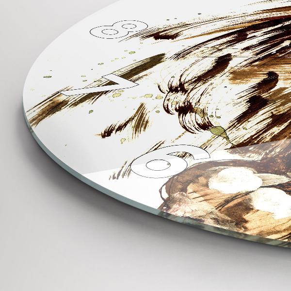 Kerek fali üvegóra Barna oroszlán illusztrációja