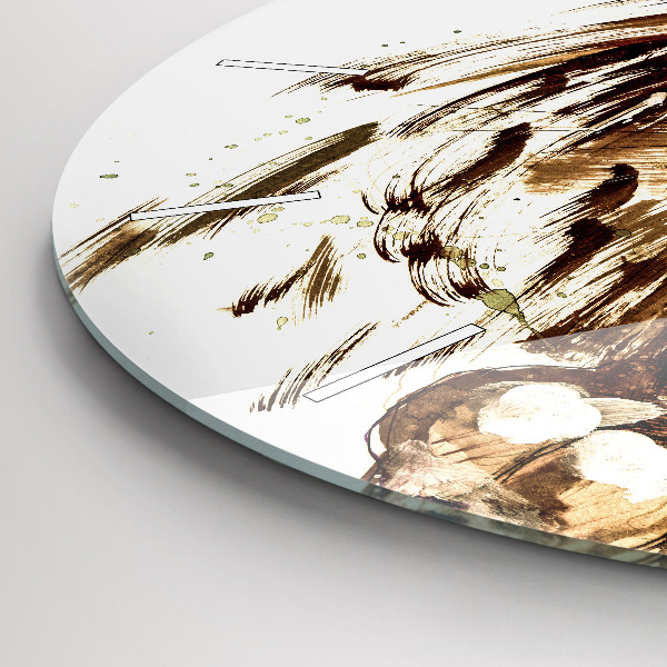 Kerek fali üvegóra Barna oroszlán illusztrációja