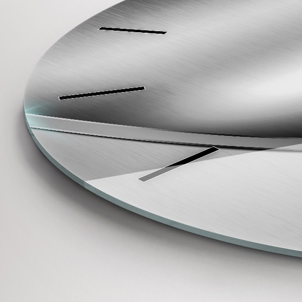 Kerek fali üvegóra Szürke fém absztrakció