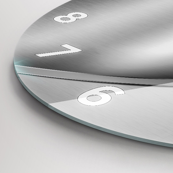 Kerek fali üvegóra Szürke fém absztrakció