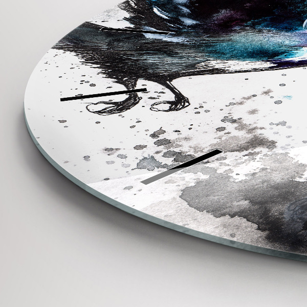 Kerek fali üvegóra Festett madarak