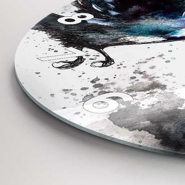 Kerek fali üvegóra Festett madarak