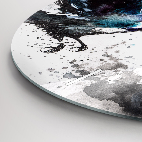 Kerek fali üvegóra Festett madarak