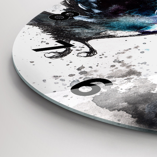 Kerek fali üvegóra Festett madarak