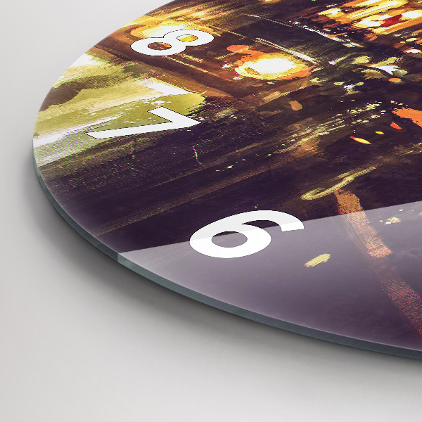 Kerek fali üvegóra Festett város