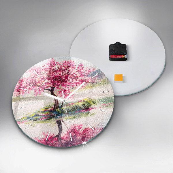 Kerek fali üvegóra Fa mozaik