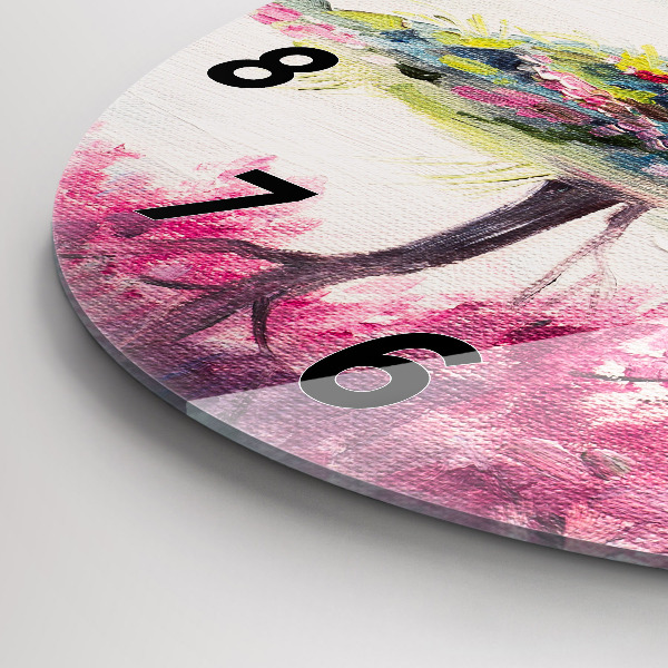 Kerek fali üvegóra Fa mozaik