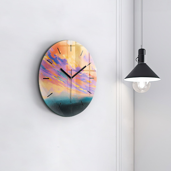 Kerek fali üvegóra Absztrakciós égbolt