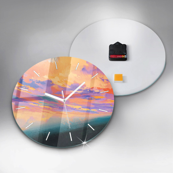 Kerek fali üvegóra Absztrakciós égbolt