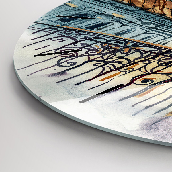 Kerek fali üvegóra Emberek akvarellben