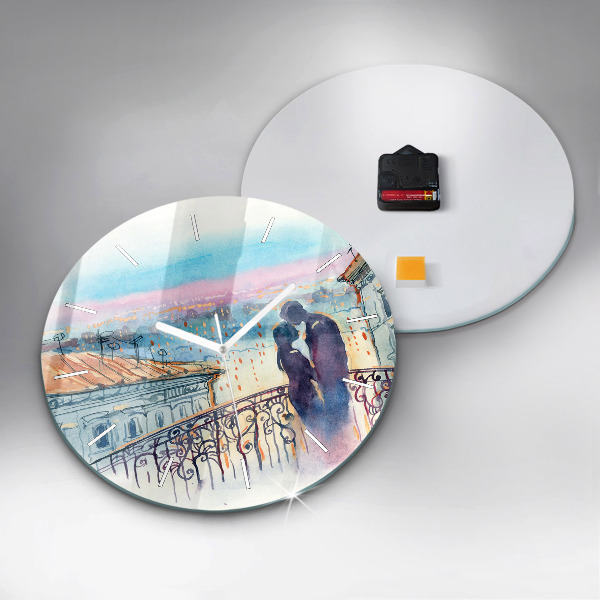 Kerek fali üvegóra Emberek akvarellben