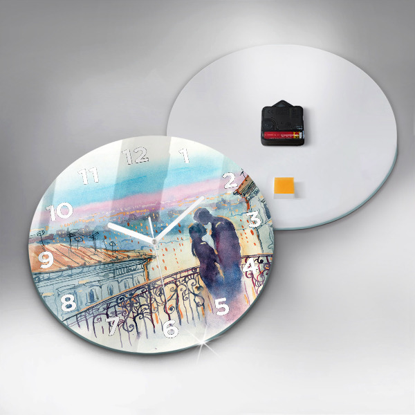 Kerek fali üvegóra Emberek akvarellben