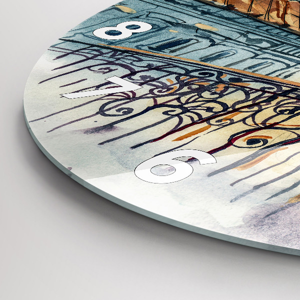 Kerek fali üvegóra Emberek akvarellben