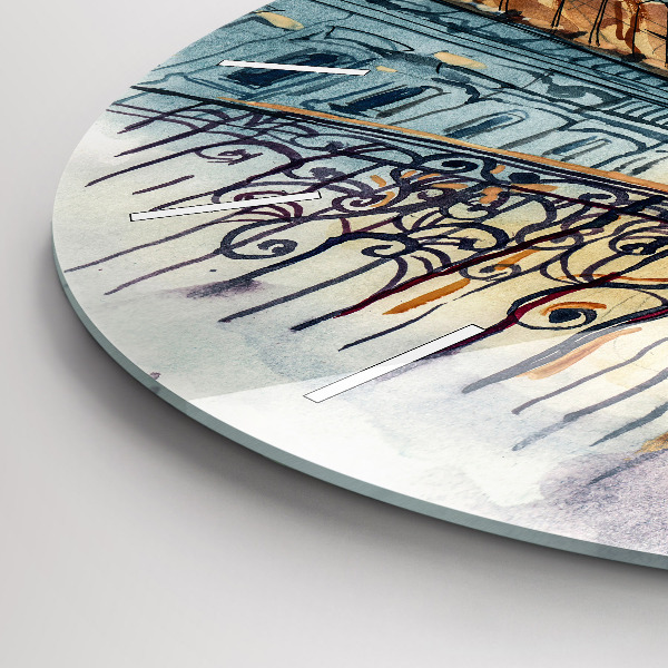 Kerek fali üvegóra Emberek akvarellben