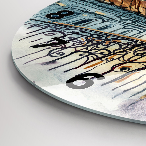 Kerek fali üvegóra Emberek akvarellben