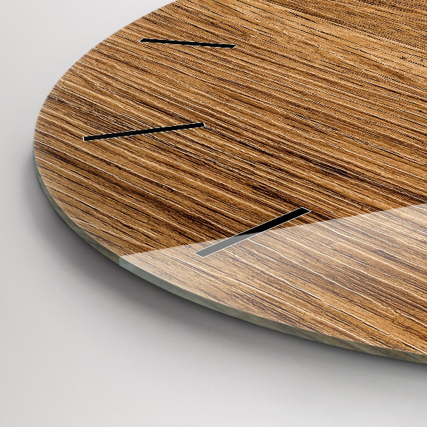 Kerek fali üvegóra Világos fa