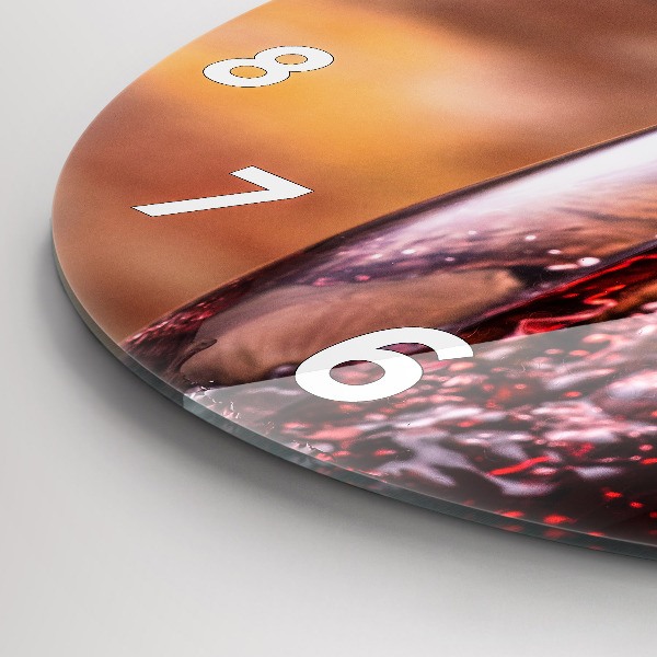 Kerek fali üvegóra Egy pohár vörösbor