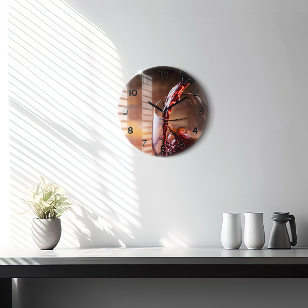 Kerek fali üvegóra Egy pohár vörösbor