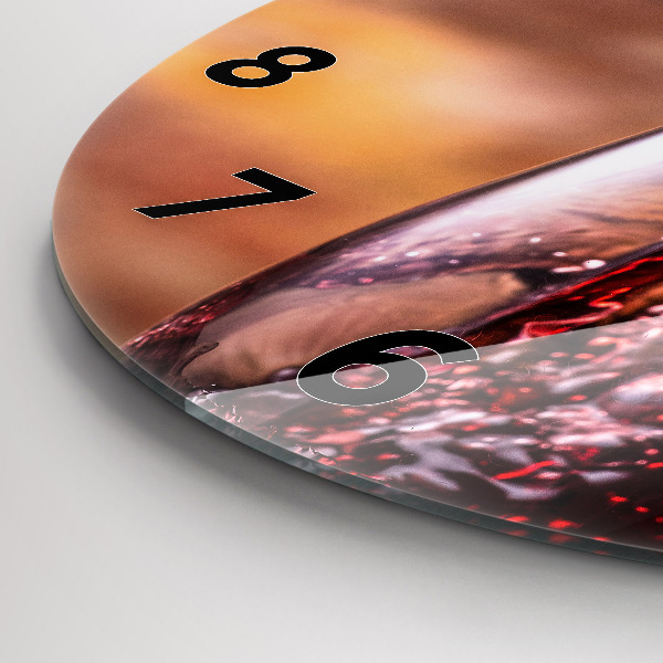 Kerek fali üvegóra Egy pohár vörösbor