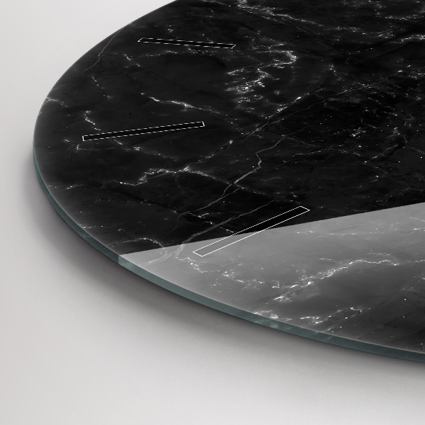 Kerek fali üvegóra Fekete márvány