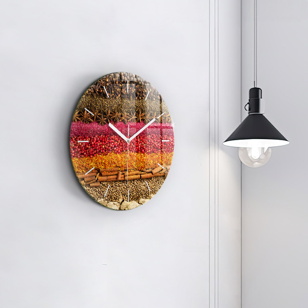 Kerek fali üvegóra Fűszerek sorai