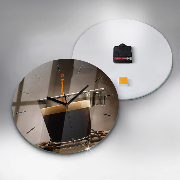 Kerek fali üvegóra Egy csésze kávét