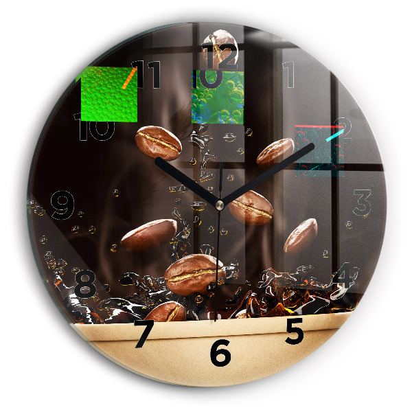 Kerek fali üvegóra Forró kávé