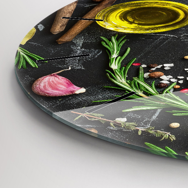 Kerek fali üvegóra Fűszerek a pulton