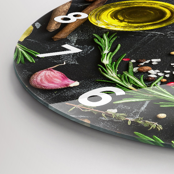 Kerek fali üvegóra Fűszerek a pulton