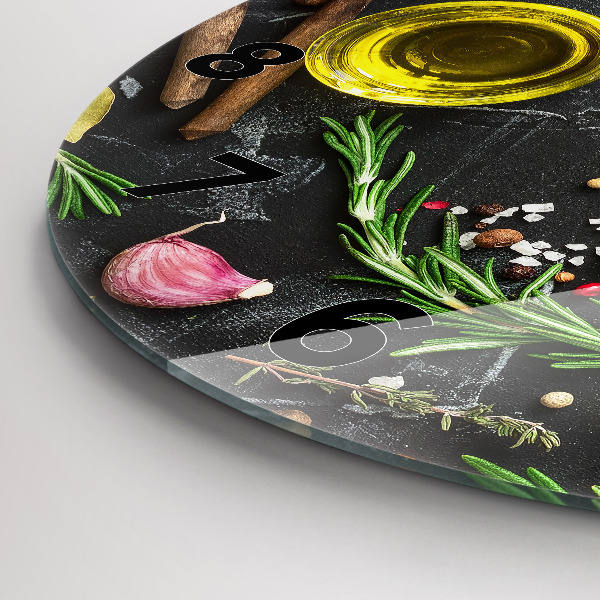 Kerek fali üvegóra Fűszerek a pulton