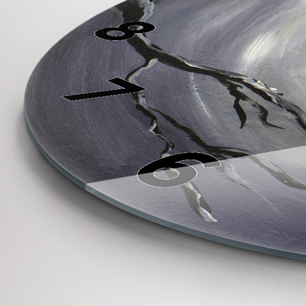 Kerek fali üvegóra Holló a holdfényben