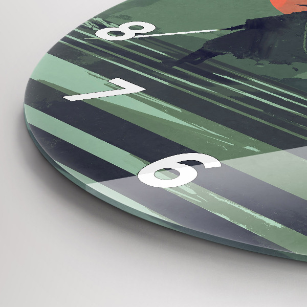 Kerek fali üvegóra Szamuráj az erdőben